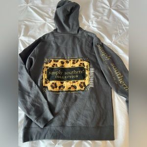 NWT Simply Southern Cheetah Print Hoodie/Sweatshirt Size MEDIUM